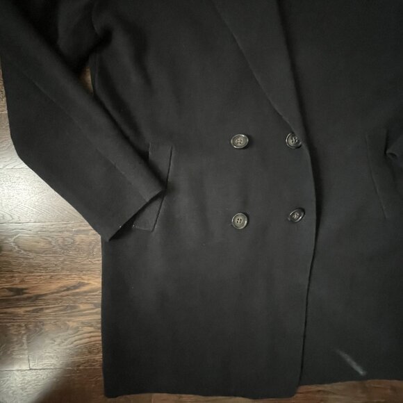 Banana Republic Black Knit Cotton Blend Sweater Coat Jacket-XXS - Picture 8 of 13